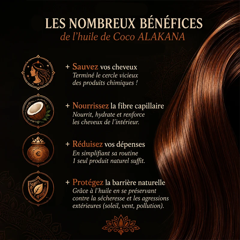 Huile de Coco Indienne pour cheveux