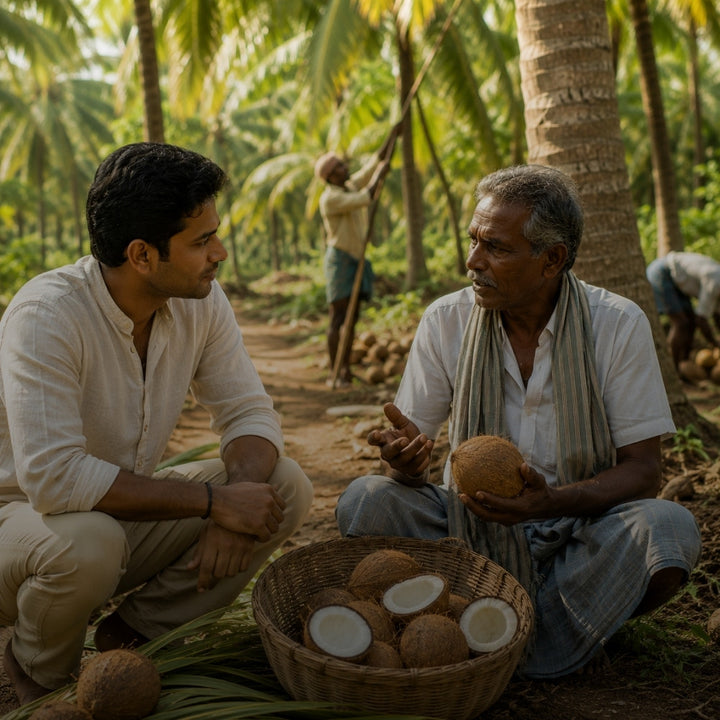 Rencontre avec un producteur de noix de coco dans le Tamil Nadu